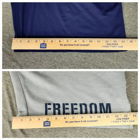 2 Pair Under Armour Shorts sz XL Men Loose Fit Blue White Freedom Spellout 9-10" - Picture 8 of 12